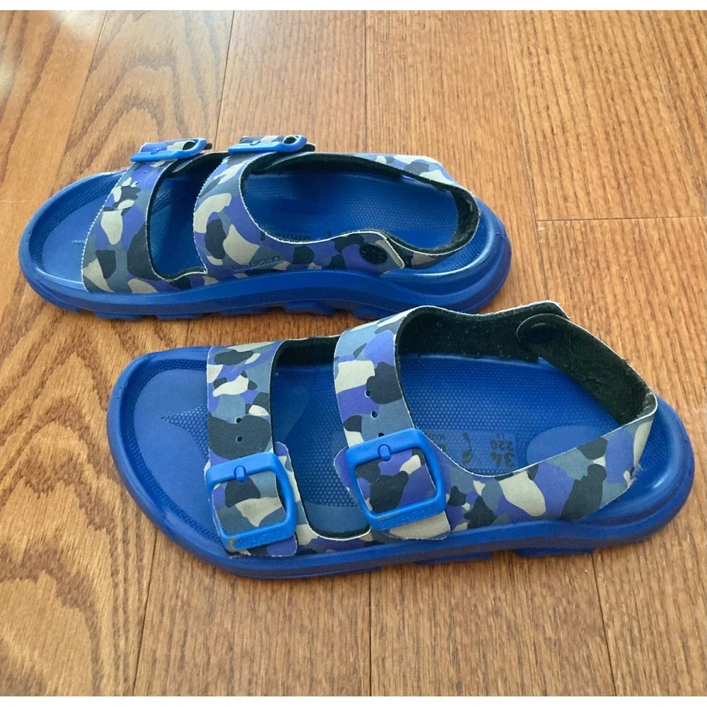 Birkenstock Mogami Kids Blue‎ Camo Sandals Size 34 EU 2.5 US Boys Girls